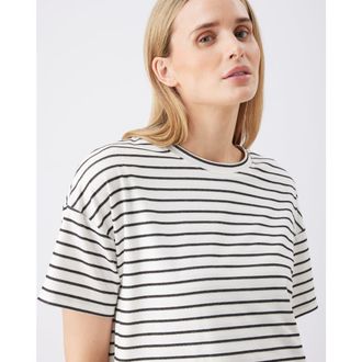 Ripe Jada Stripe Nursing Tee in White /Black at Nordstrom, Size X-Large Au