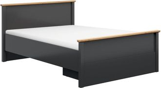 Petits Meubles Cama 140x200 paneles de mdf y de melamina gris antracita y madera