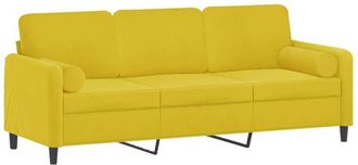 vidaXL Sof&aacute; De 3 Plazas Con Cojines Terciopelo Amarillo 180 Cm Vidaxl