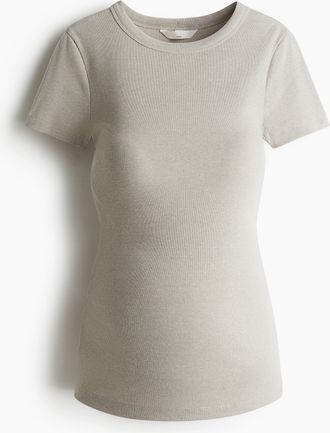 H&M MAMA Geripptes Shirt - Beige