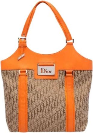 Dior Pre-owned Street Chic Trotter Canvas Leather Tote Bag - Dames - Vintage Handtas - Veelkleurig - ONE Size - Leer - Vintage