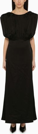 Jil Sander Long Dress With Black Ruffles
