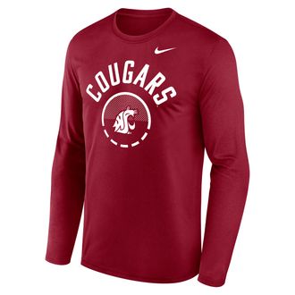 Nike Washington State Basketball Shoot Around Legend Nike Mens Dri-FIT College Long-Sleeve T-Shirt in Red | IV8662-644