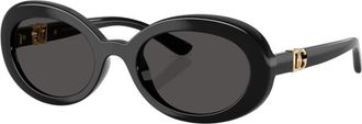 Dolce & Gabbana Ovalen Zonnebril - unisex - Zonnebrillen - Zwart - 49 MM - Accessoires