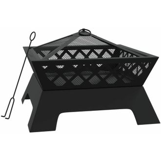 vidaXL Brasero Con Atizador Acero Xxl 50 Cm Vidaxl