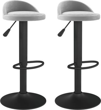 vidaXL Vidaxl - Taburetes De Cocina 2 Unidades Terciopelo Gris Claro