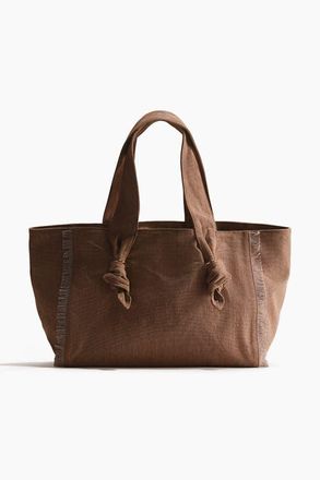 H&M Knot-detail Tote Bag in Dark Taupe at Nordstrom
