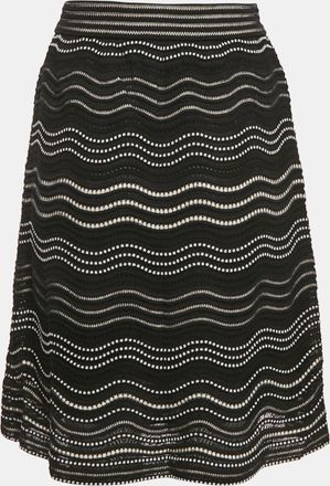 M Missoni Black Patterned Flared Short Skirt
