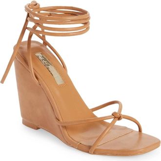 Billini Otis Lace Up Wedge Sandal In Brown