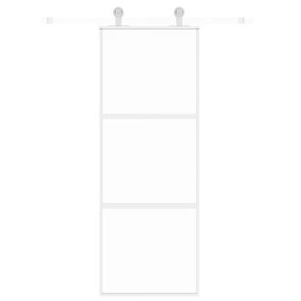 Berkfield Home Sliding Door White 76x205 cm Tempered Glass & Aluminium