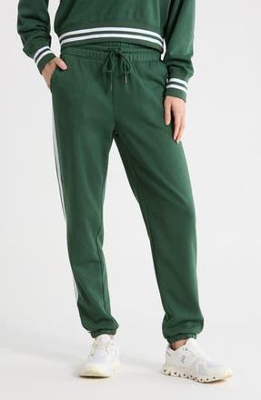 90 Degree by Reflex Stripe French Terry Joggers in Regal Pine-White at Nordstrom Rack, Size X-Small