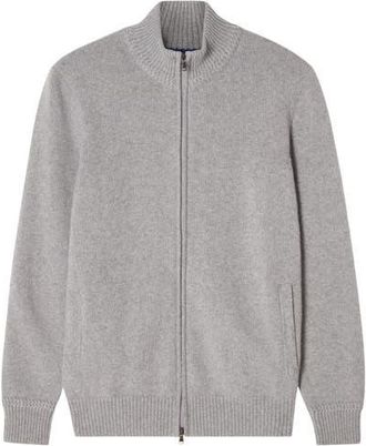Robert Talbott Graham Cashmere Blend Full Zip Sweater in Light Gray at Nordstrom, Size Xxx-Large