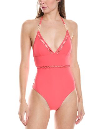Reiss Ray Colorblocked Halter Swimsuit