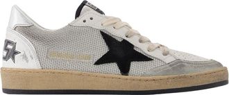 Golden Goose Mens Ball Star Trainers Polyester Silver Calfskin Shoes