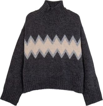 S&auml;tila Nova Sweater Pullover f&uuml;r Damen | grau/schwarz