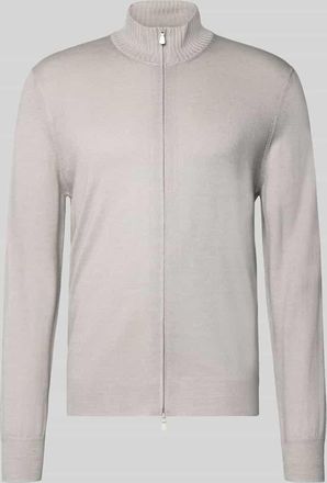 Gran Sasso Strickjacke aus Schurwolle mit Zweiwege-Rei&szlig;verschluss in Hellgrau, Gr&ouml;&szlig;e 50