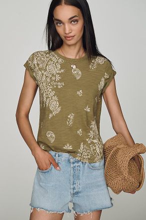 Pilcro Bennie Cotton Slim Crew Neck Tee