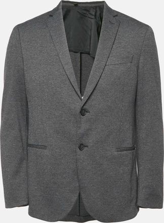 HUGO BOSS Black Knit Button Front Tailored Blazer