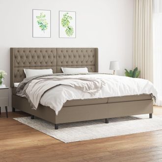 vidaXL Vidaxl - Cama Box Spring Con Colch&oacute;n Tela Gris Taupe 200x200 Cm
