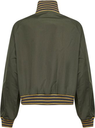 Prada Womens Military Twill Blouson Green Polyester Bomber Jackets