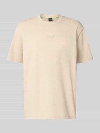 HUGO BOSS T-Shirt aus reiner Baumwolle in Sand, Gr&ouml;&szlig;e XXXL