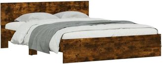 vidaXL Bed Frame without Mattress Smoked Oak 140x190 cm Vidaxl