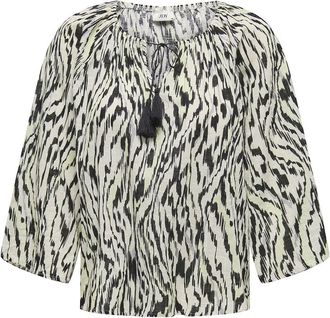 Jacqueline de Yong Bedrukte blouse met strikhals