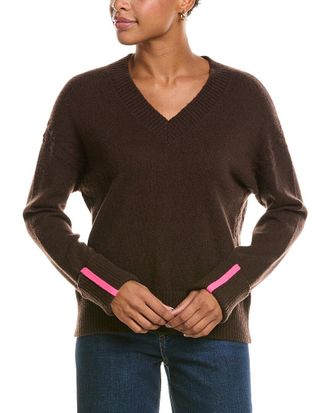 Brodie Turn Back Cuffs V-Neck Cashmere Sweater