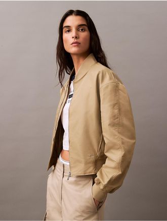 Calvin Klein Jeans Calvin Klein Womens Nylon Bomber Jacket - Brown - XS