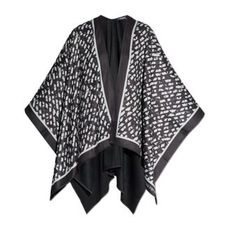 Emporio Armani Capes, female, Black, Size: ONE SIZE Double-sided Jacquard Cape