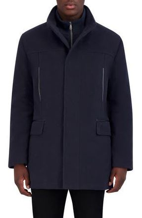Cole Haan Plush Wool Blend Coat in Navy at Nordstrom Rack, Size Xx-Large