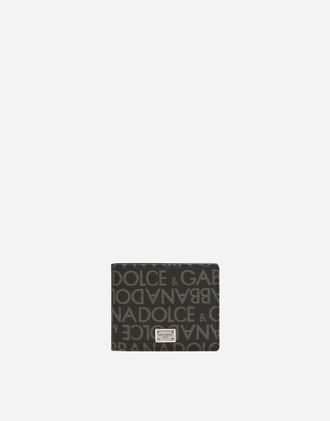 Dolce & Gabbana Coated Jacquard Bifold Wallet - Man Wallets And Small Leather Goods Multi-colored Fabric Onesize