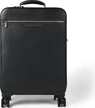 Brunello Cucinelli Grained calfskin suitcase in Black at Nordstrom