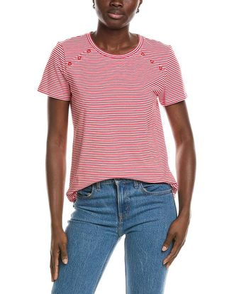 Jones New York Buttoned Shoulder T-Shirt
