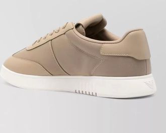 Emporio Armani leather sneakers round toe flat sole