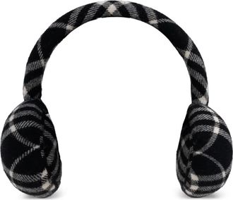 Burberry Calico check earmuffs - unisex - Wool/Cashmere/Polyurethane - S/M - Black