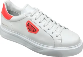 Philipp Plein Low-Top Sneakers Titan Plein Unisex in White/orangefluo at Nordstrom, Size 35