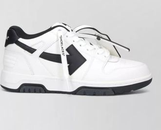 Off-white leather low-top sneakers