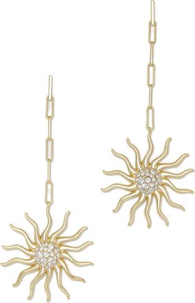 Ramy Brook Serra Pav&eacute; Sunburst Linear Drop Earrings in Gold at Nordstrom