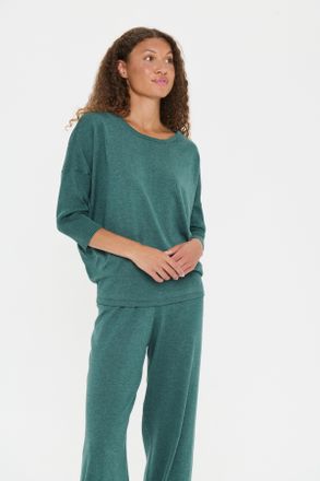 Saint Tropez Rundhalspullover SAINT TROPEZ A2561, MilaSZ R-Neck, Damen, Gr. XL, june bug melange, Feinstrick, Obermaterial: 80% Viskose, 20% Polyacryl, meliert, no