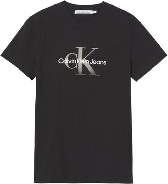 Calvin Klein T-shirt met ronde hals - Dames - T-shirts - Zwart - S - Katoen - Tops