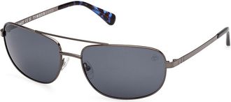 Timberland TB00045 Polarized 08D Mens Sunglasses Silver Size 66