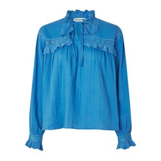 Lollys Laundry Dames, Blouses & Shirts, Blauw, Maat: S Viscose