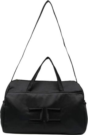Elisabetta Franchi Changing Bag with Embroidered Logo - female - Elisabetta Franchi - Weekend Bags - Black - ONE SIZE - Bags