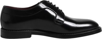 Dolce & Gabbana Zwarte Leren Veterschoenen Derby Formele Schoenen