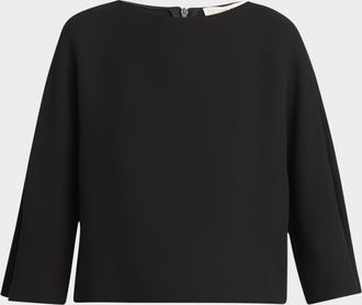The Row Faurelle Three-Quarter Sleeve Silk Top