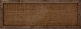 Deco Wood Cabecero de madera maciza y rafia en tono nogal de 100x60cm