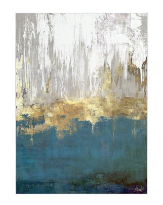 Empire Art Direct Golden Blue Horizons Washable Abstract Art Area Rug