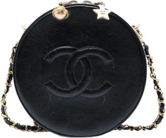 Chanel Pre-owned The Round As Earth Mini Bag - Dames - Vintage Mini Tas - Zwart - ONE Size - Leer - Vintage