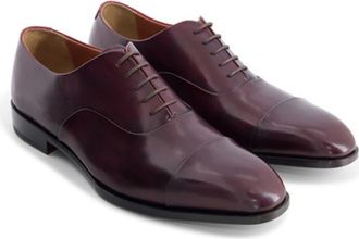 Anthony Veer Genoa Cap-toe Oxford in Merlot Smoke Bordeaux Leather at Nordstrom, Size 10.5